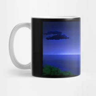 Night Break Beach Scenery - Night Time Anime Landscape Painting Mug